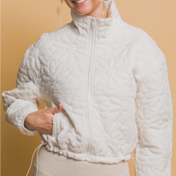 Love Tree Jackets & Blazers - Love Tree White Quilted Jacket